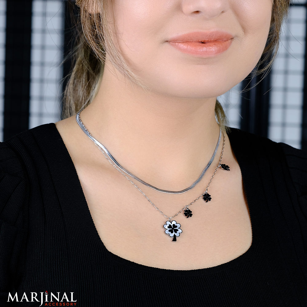 4 LÜ YONCA ÇELİK KOLYE 