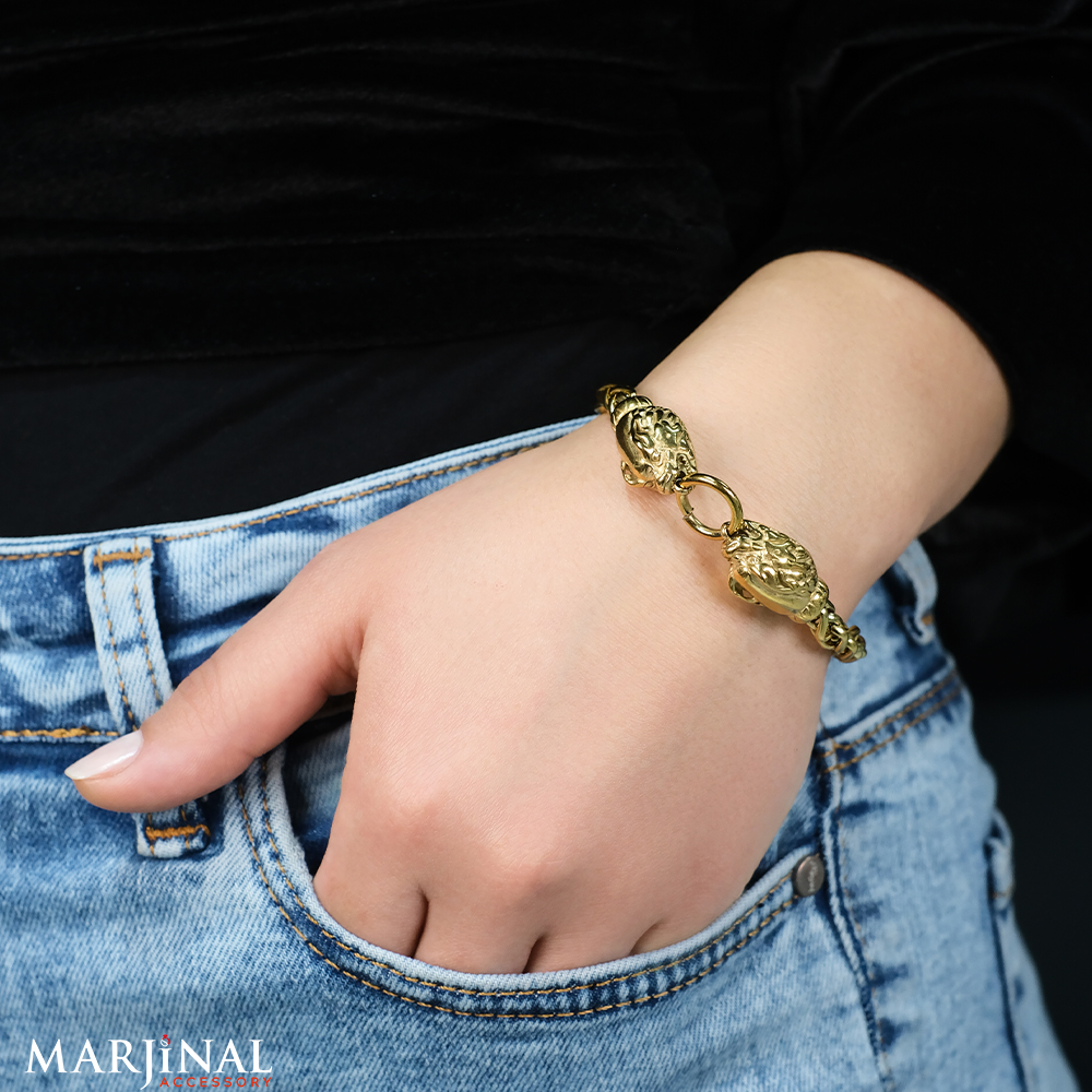 ÇELİK GOLD YILAN DETAYLI BİLEKLİK 